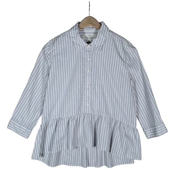 TROVATA BIRDS OF PARADISE Striped Peplum Top - Picture 5 of 12